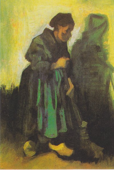 Peasant Woman Sweeping the Floor by Vincent van Gogh